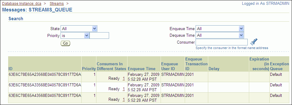 Description of tdpii_messages.gif follows